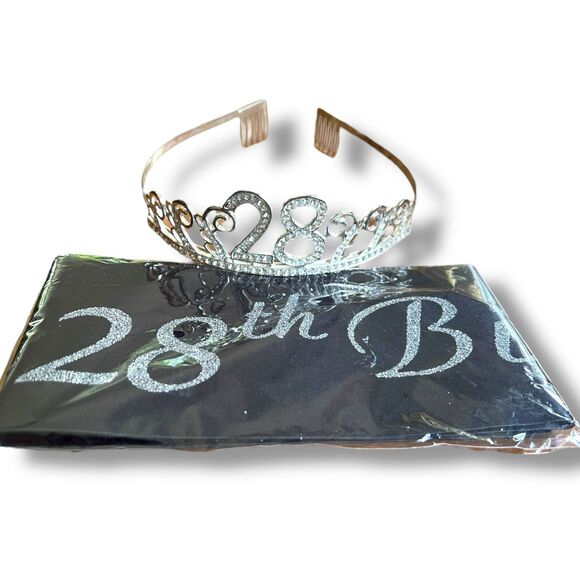 28th Birthday Tiara and Sash - Picture 1 of 7